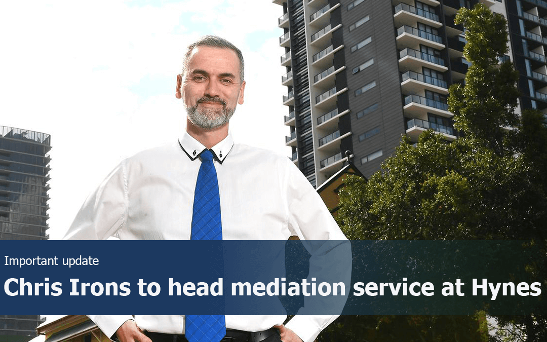 News: Chris Irons to head mediation service at Hynes Legal
